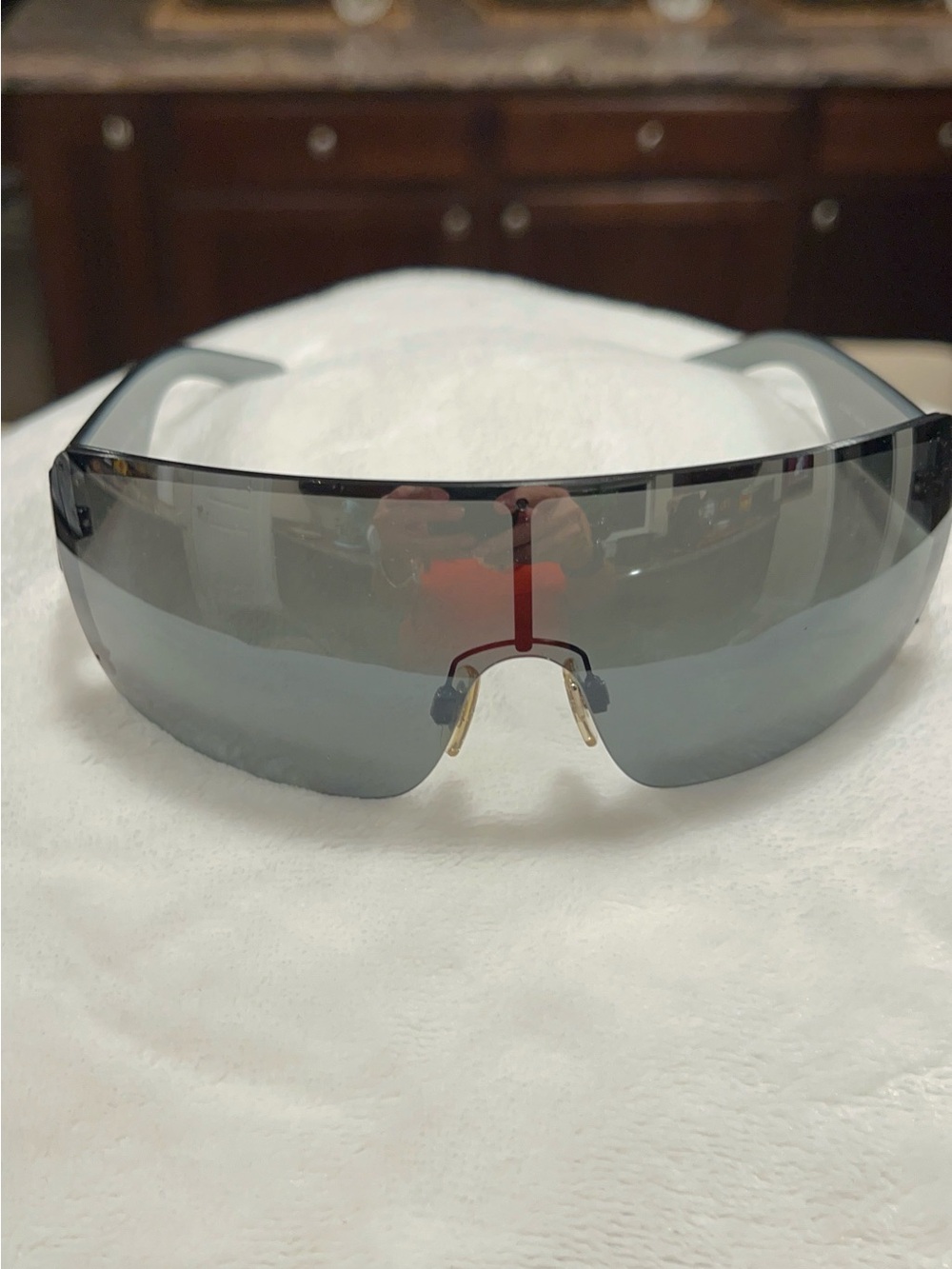 Burberry Sport B3046 Y2K Shield Sunglasses Black Oversized Unisex w/ Case